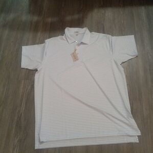 Peter Millar Summer Comfort Sun Protection White And Blue Mens Shirt Size XXL